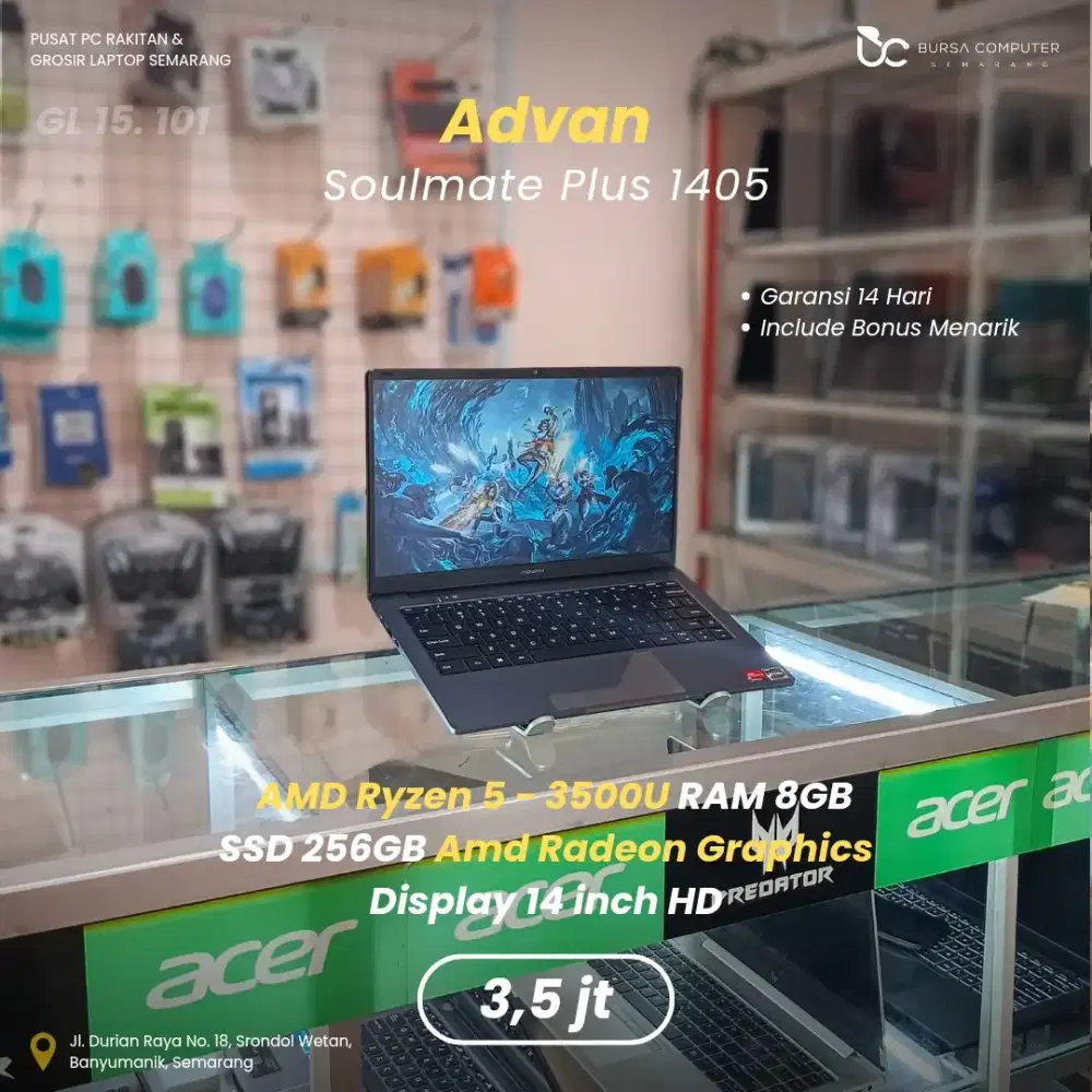 ADVAN Soulmate Plus 1405 | Ryzen 5 3500U 8GB 256GB