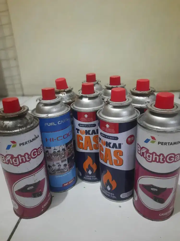 Gas Portabel kosongan, kondisi bagus, ada 12 pcs
