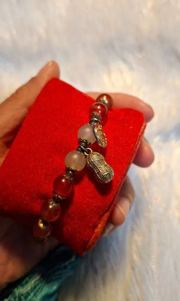 Gelang Batu Carnelian Red Agate Vintage - Simbol Keberuntungan & Umur