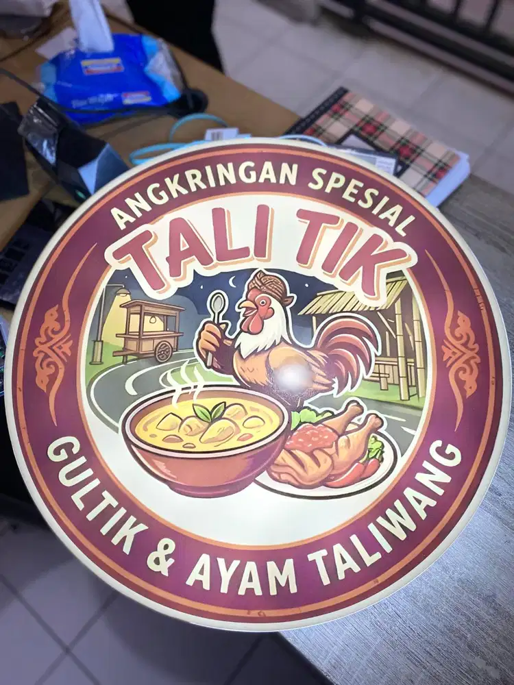 Huruf timbul akrilik lampu