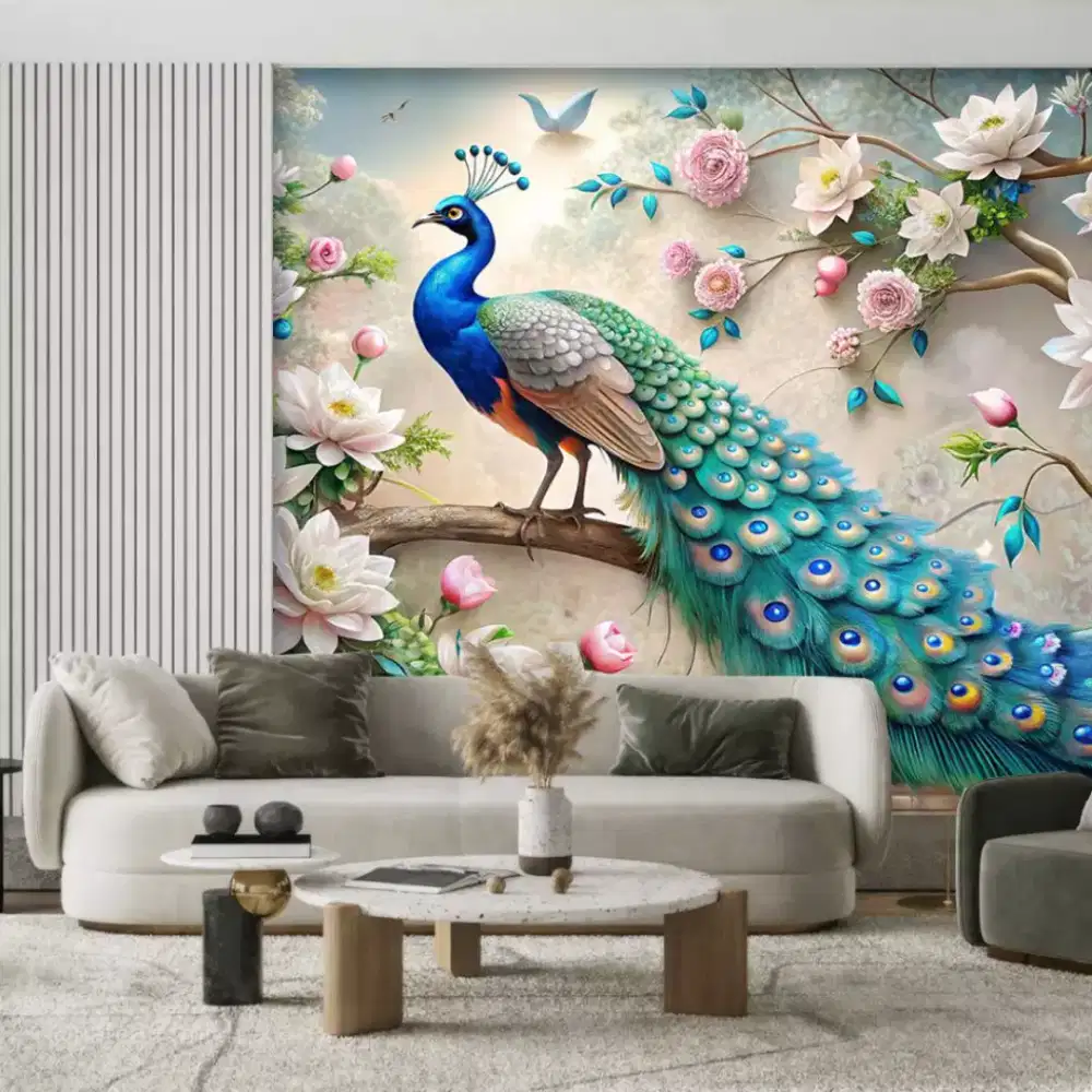 Wallpaper cutom tema Burung merak