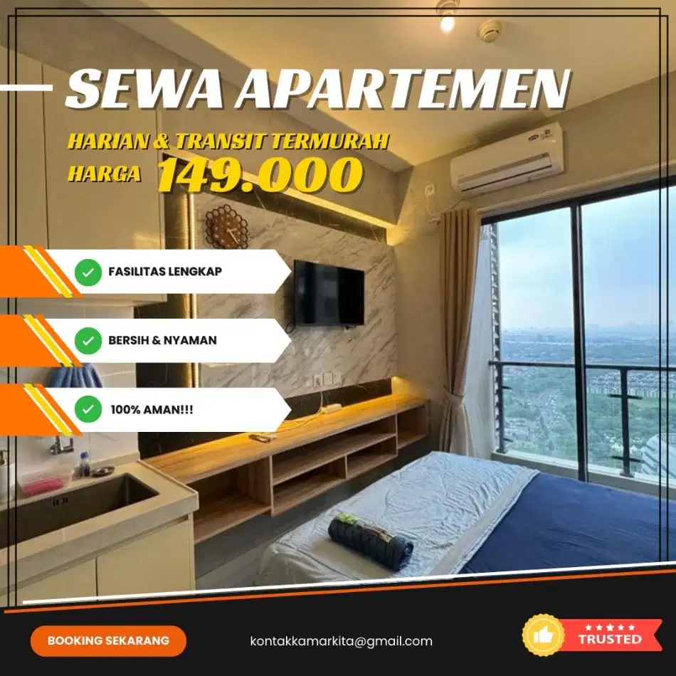 Sewa apartemen Depok Transpark Cibubur Harian/Transit Termurah