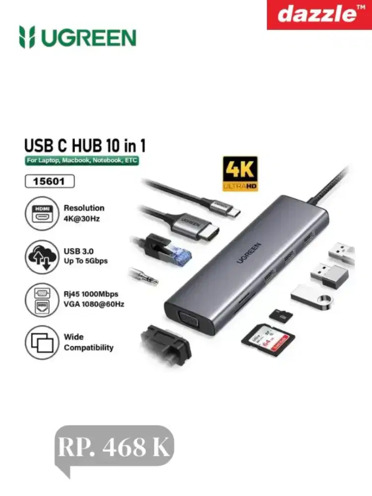 HUB type C 10-in-1 adapter ugreen