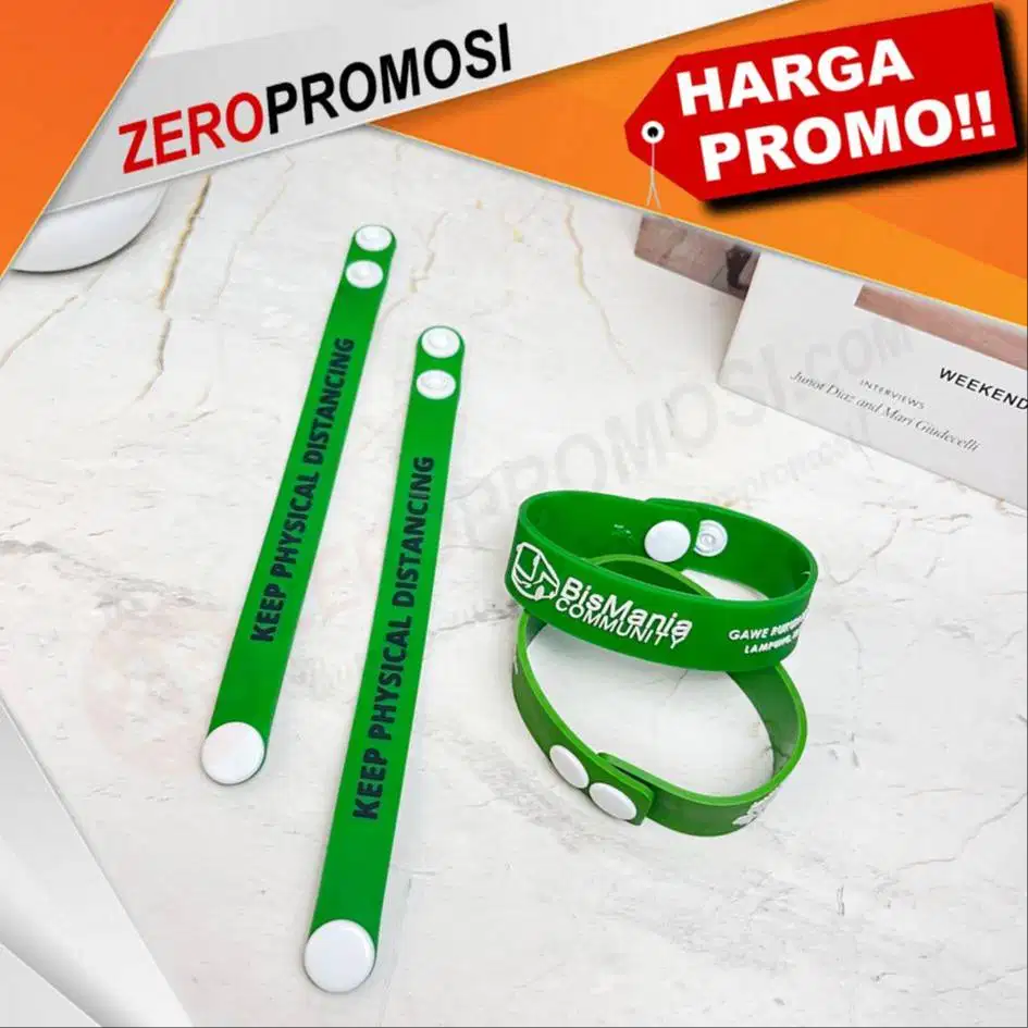 Gelang Karet Custom Sambungan Kancing