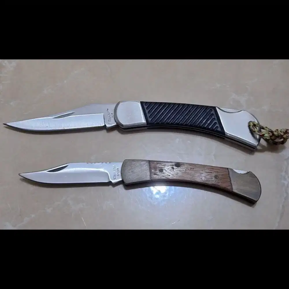 Hunter lockback folding knife with rubber handles (sharp 425)