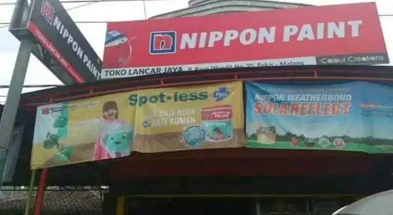 Plang Reklame Papan Nama toko bangunan & buat neon box minimarket Solo