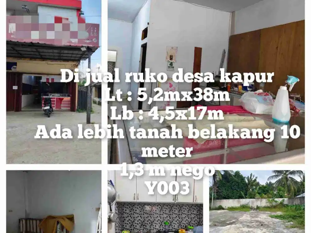 di jual ruko desa kapur