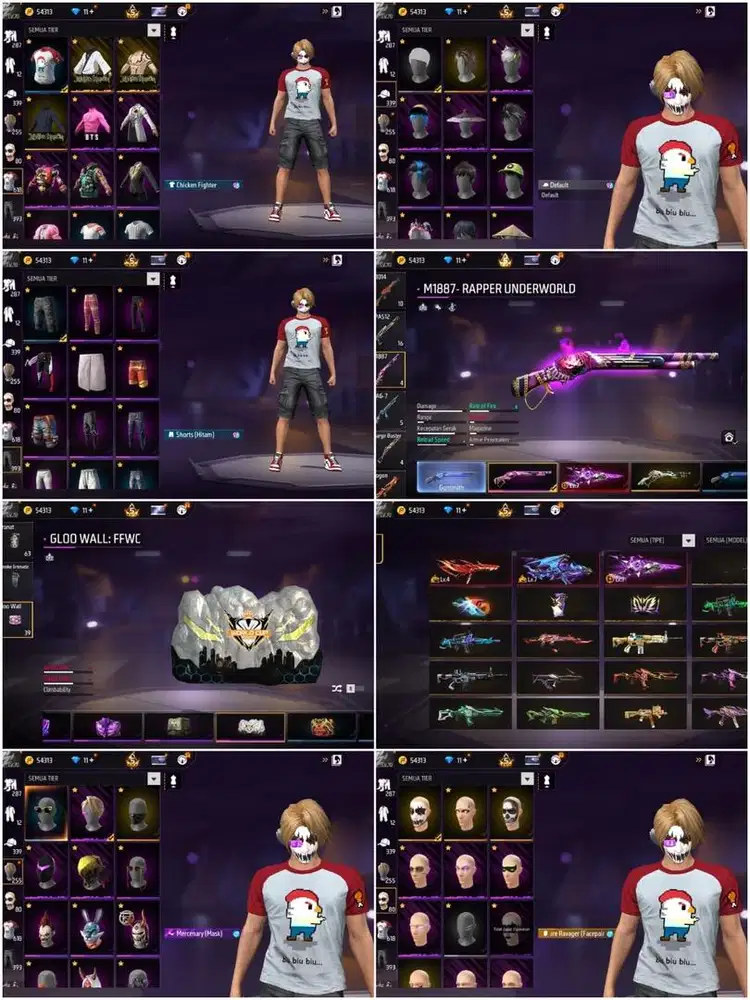 STOK AKUN FF SPEK SEMI OLD MAX 2 SG REAPER LOG GOGGLE