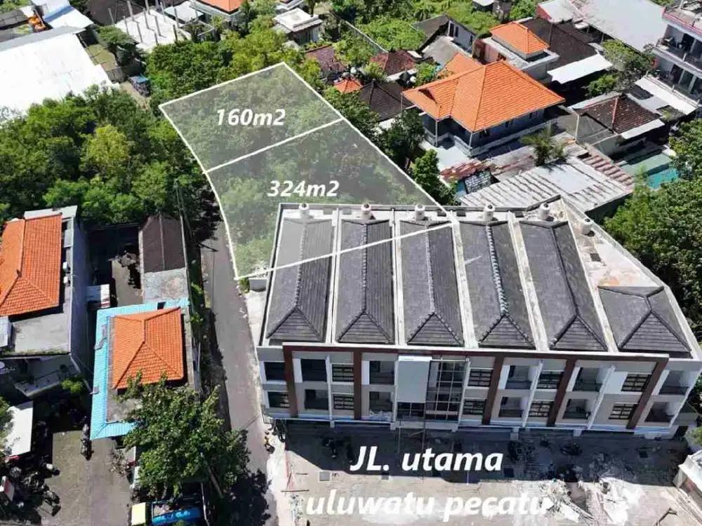 Jual Tanah Zona Kuning Luas 360m² & 160m² Lokasi Jl Uluwatu Pecatu area Dekat Pantai Kuta Selatan Bali