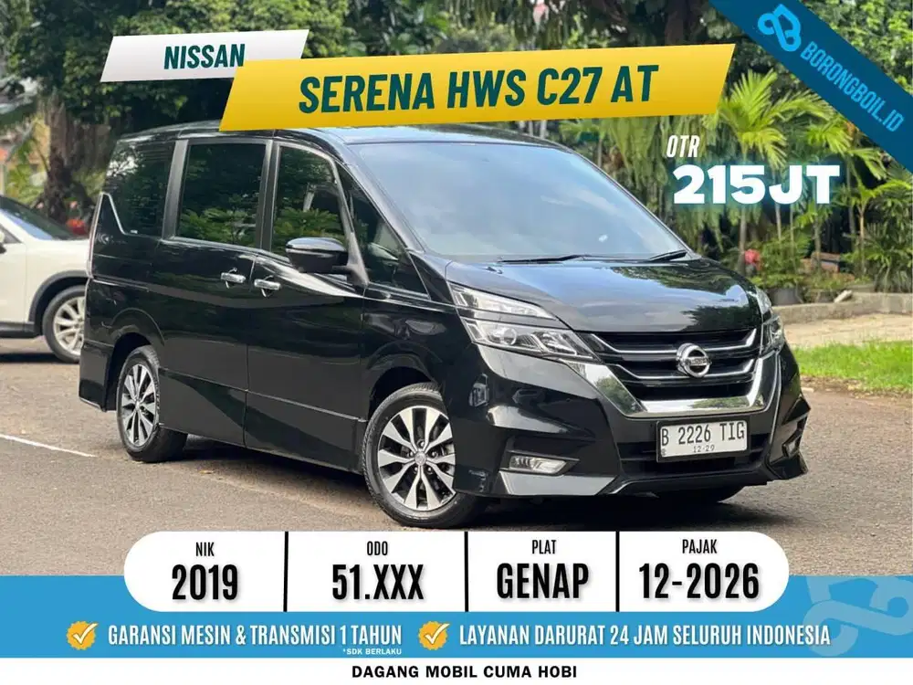 NISSAN SERENA HWS C27 CVT 2019 HITAM LOW KM FULLSET RECORD