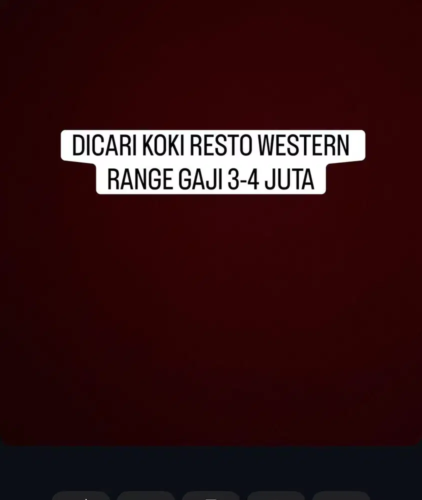 DICARI KOKI WESTERN SEKITAR ANCOL