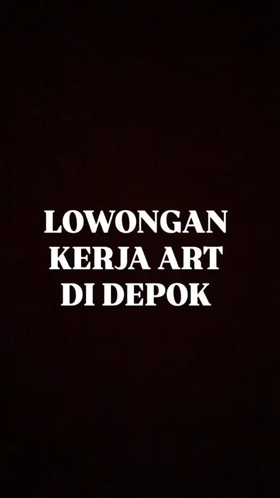 LOWONGAN KERJA ART