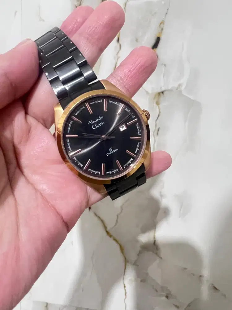 jam tangan AC rantai hitam