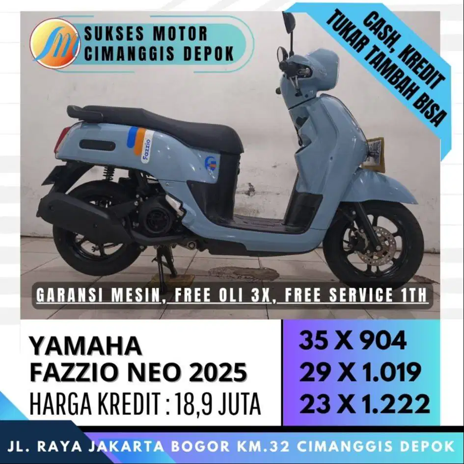 FAZZIO NEO 2025 KM LOW CASH KREDIT CICILAN RINGAN [SUKSES MOTOR]