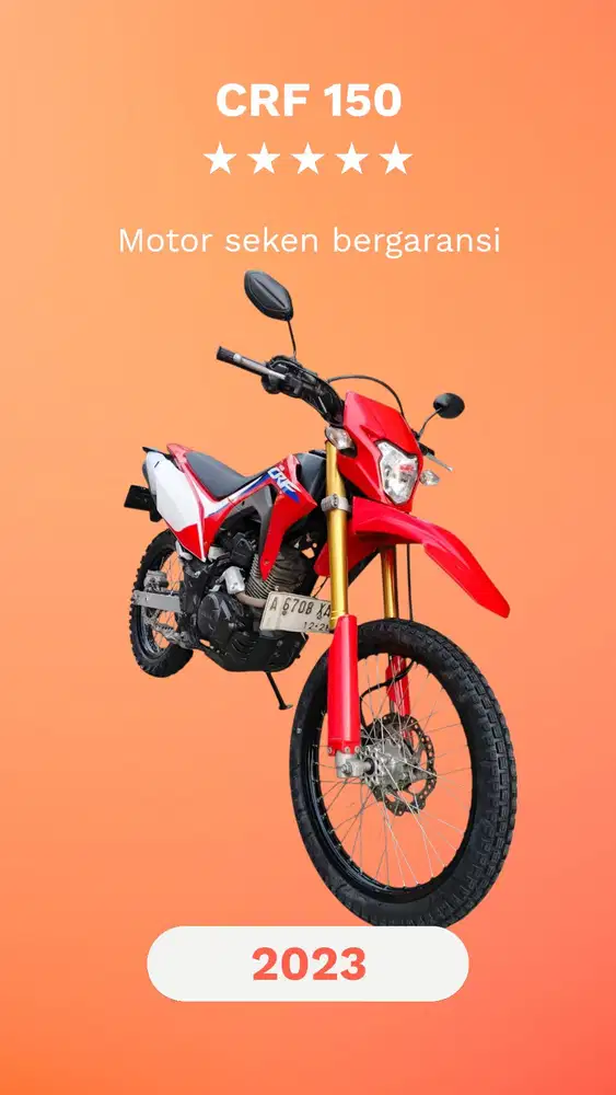Dp 1.5jt promo Honda CRF 150 L plat A (KTP daerah bs kredit) 150L
