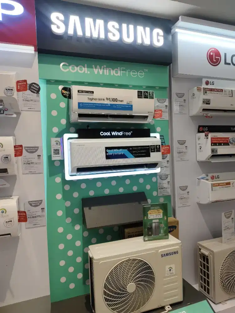 Bunga 0% credit AC samsung setengah PK