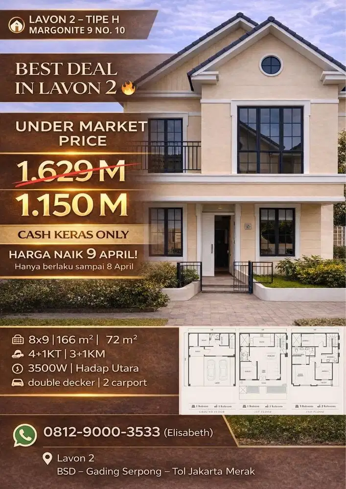 Harga Drop! Rumah Private American Style, Akses BSD 20 menit