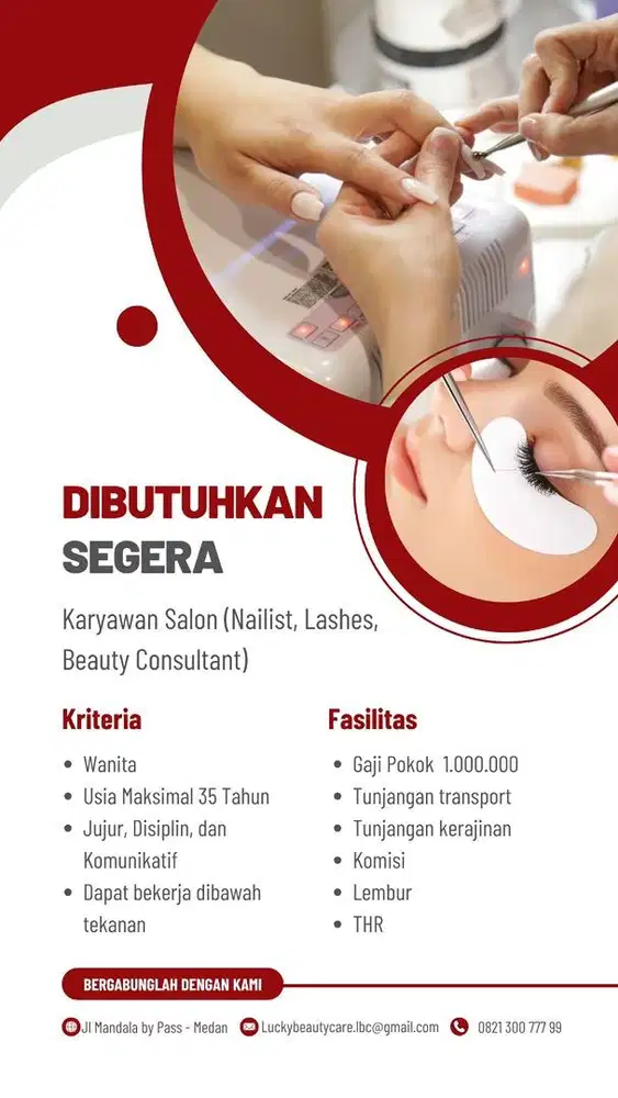 Lowongan Kerja (Nailist, Beautician, lashes)