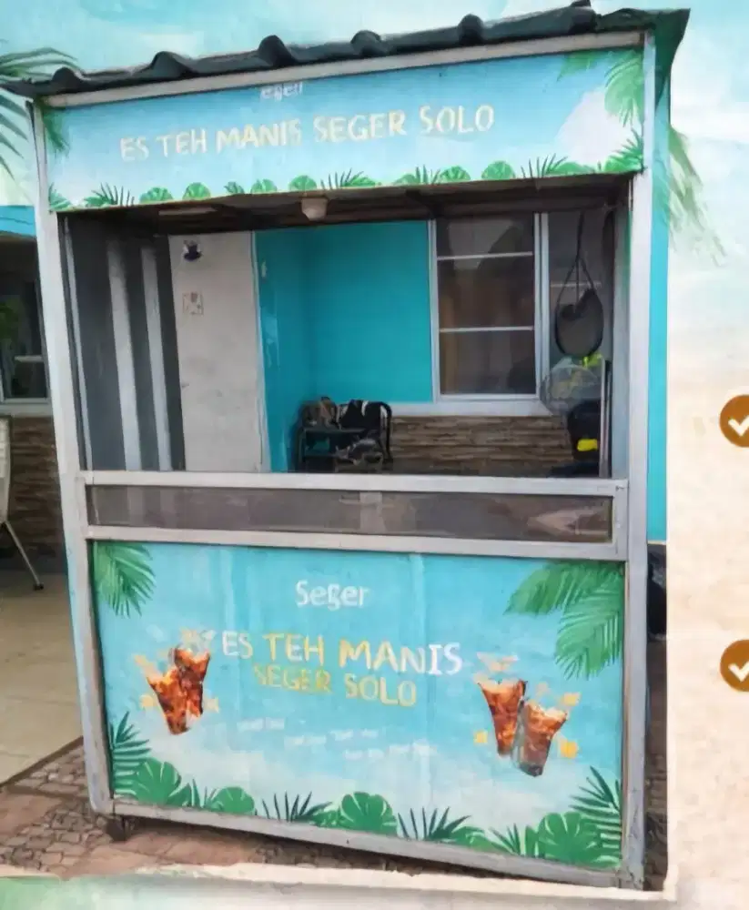 Paket usaha : Gerobak es Teh, mesin press cup dan termos teh 12 liter