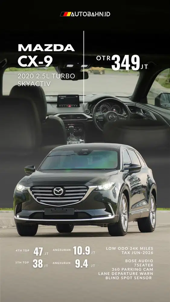Max Features! Mazda CX9 2.5L Turbo Skyactiv 2020 cx-9