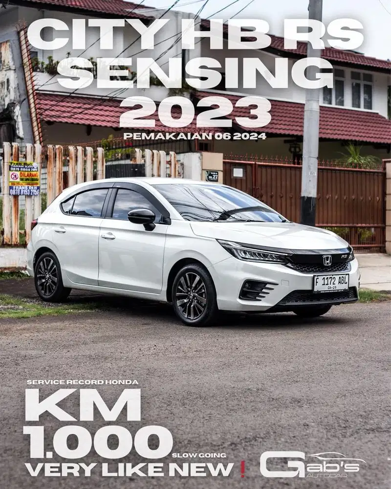 Honda City HB RS Sensing 2023 Pemakaian 2024 1.000 KM Like New