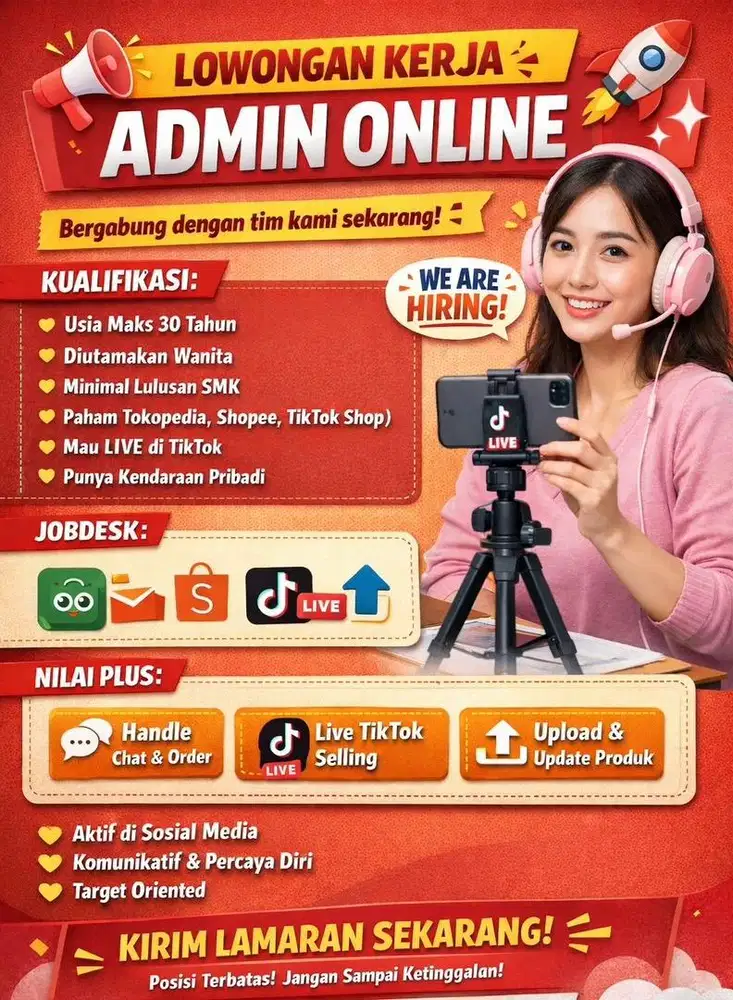 Dicari segera Admin online