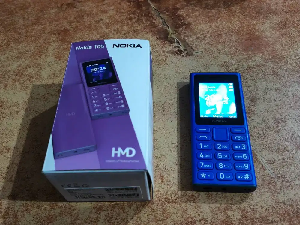 Nokia 105 Fox 2024 Warna Blue - MP3 Player, MicroSD, Dual SIM Fullset