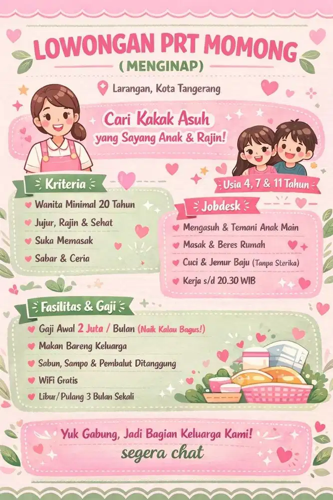 ART (Asisten Rumah Tangga) Menginap atau PP