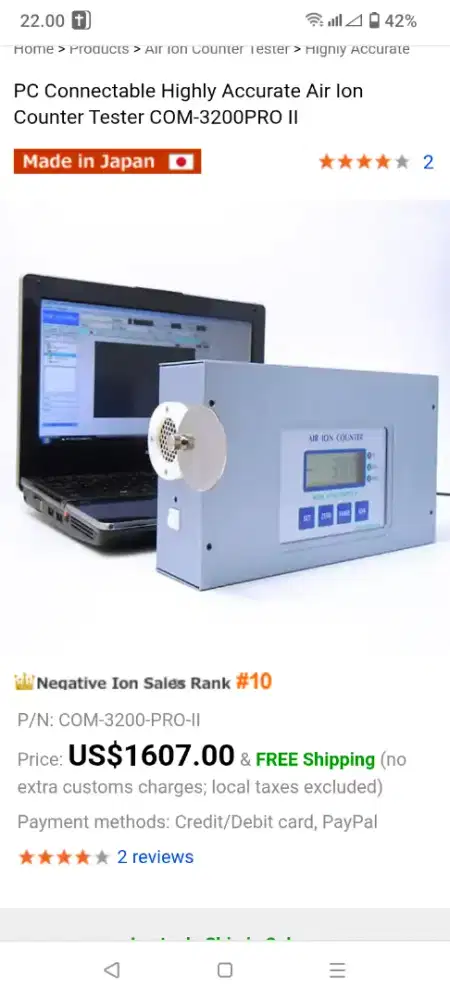AIR ION COUNTER Model COM-3200PRO