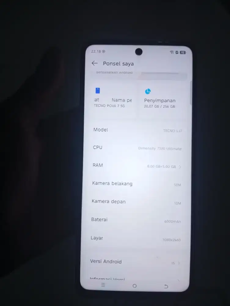 Di jual Tecno lj7 vova 5g mulus dan murah