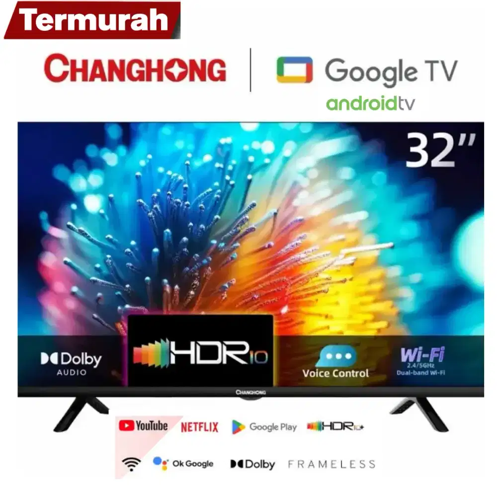 Changhong Google TV L32M91 FHD 32 Inch FHD Dolby Audio Netflix Youtube