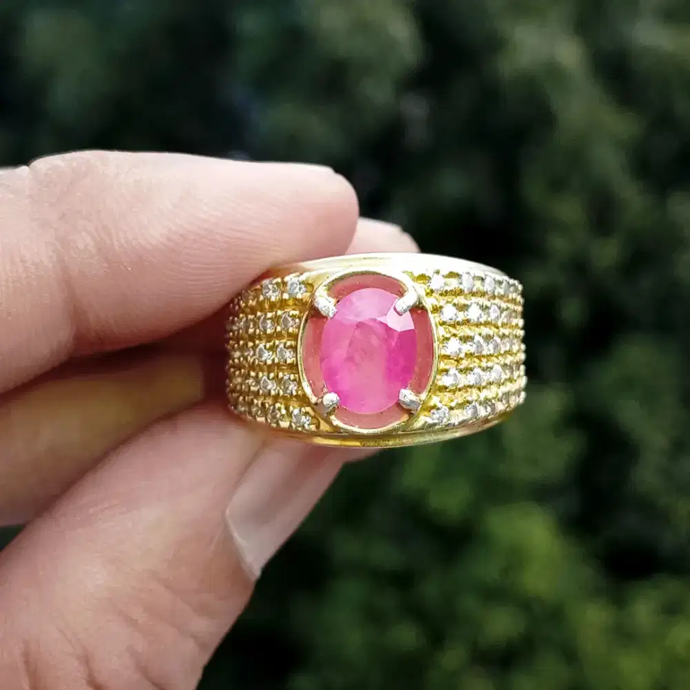 Natural Ruby Belang Myanmar Burma 2.2 ct ha memo IGC Ring Perak