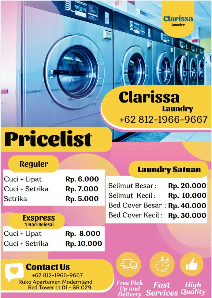 DIBUTUHKAN SEGERA KARYAWATI LAUNDRY DAERAH MODERNLAND