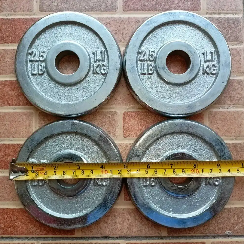 Pelat Beban Barbell Besi Crome Plate Beban Dumbbel Cakram Beban