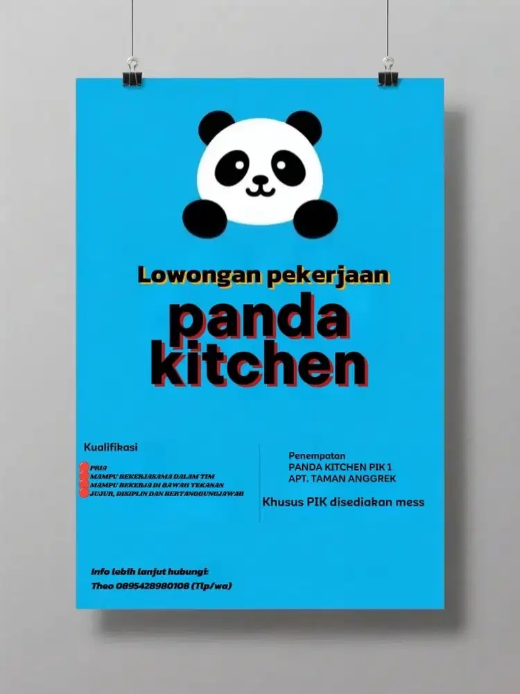 Lowongan kerja Panda Kitchen