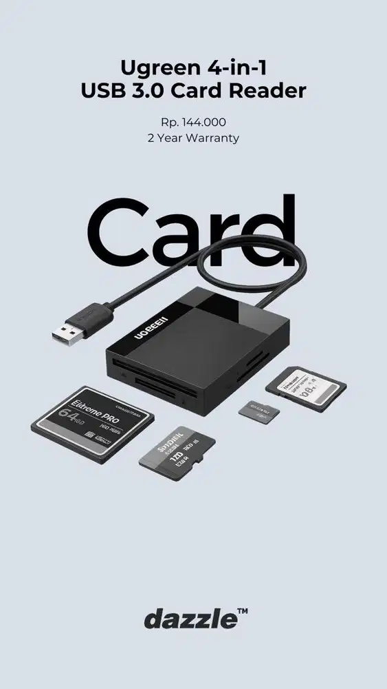 CARD READER UGREEN 4 IN ONE GARANSI 2 TAHUN