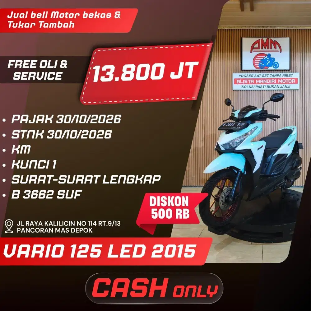 VARIO 125 LED 2015 PAJAK ON BISA TRADE IN/PAKAI CC/PAYLATER