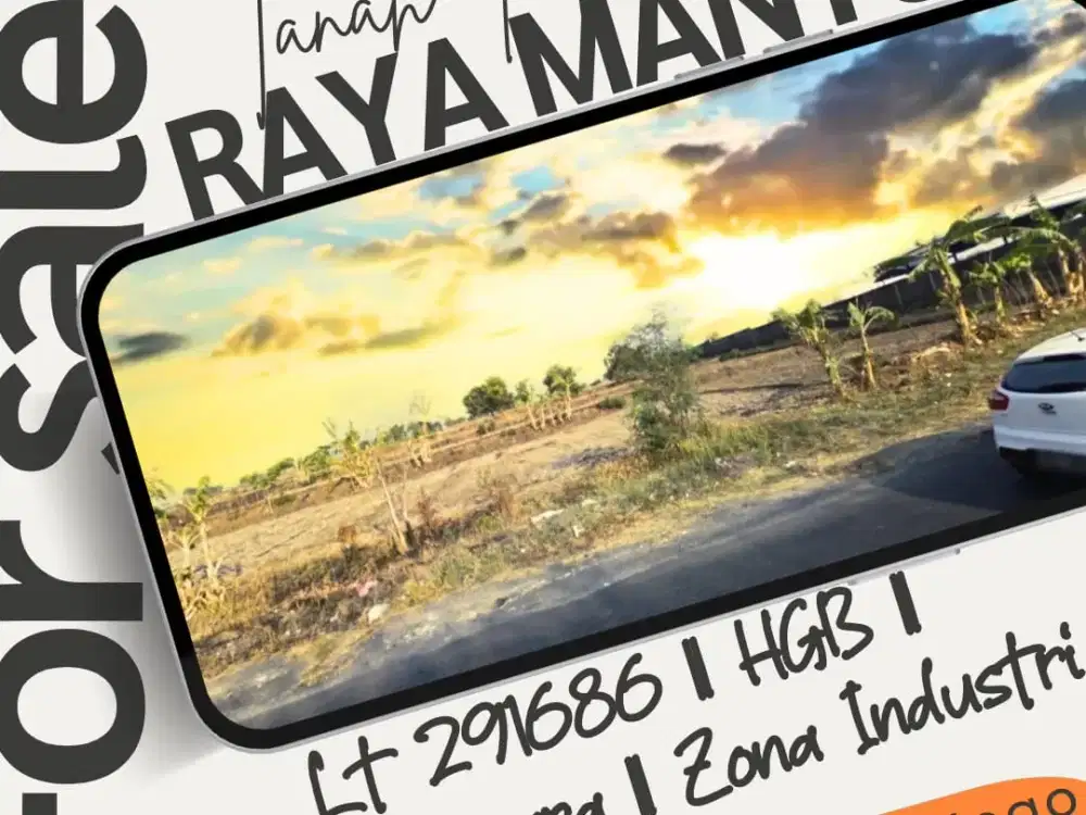 JUAL CEPAT TANAH RAYA MANTUP LAMONGAN JAWA TIMUR