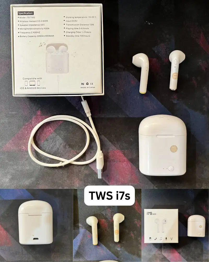 TWS i7s Earphone Bluetooth Fullset