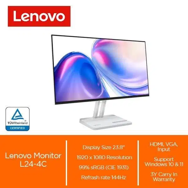 Lenovo L24-4C Monitor 23.8 FHD 144Hz