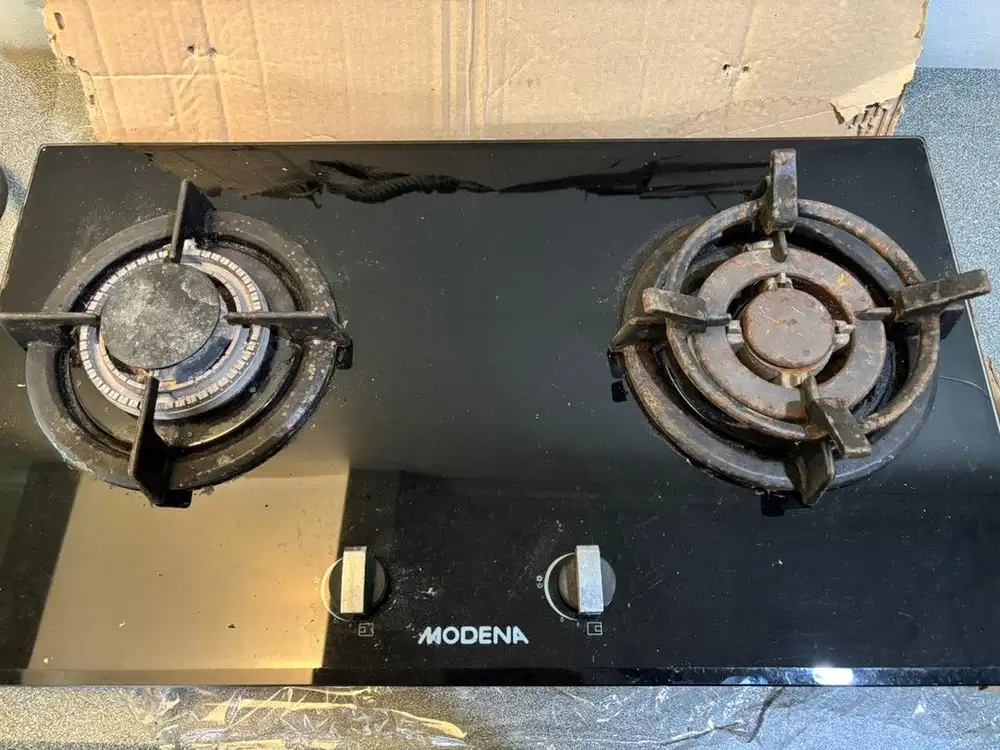 Kompor dua 2 tungku Modena original dan tabung gas 12 kg