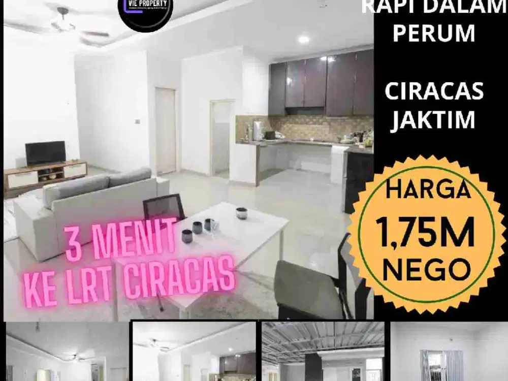 Dijual rumah rapi siap huni dalam perumahan dekat LRT Ciracas Jaktim
