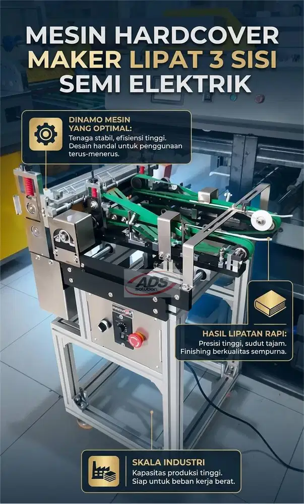 MESIN HARDCOVER MAKER LIPAT 3 SISI SEMI ELEKTRIK