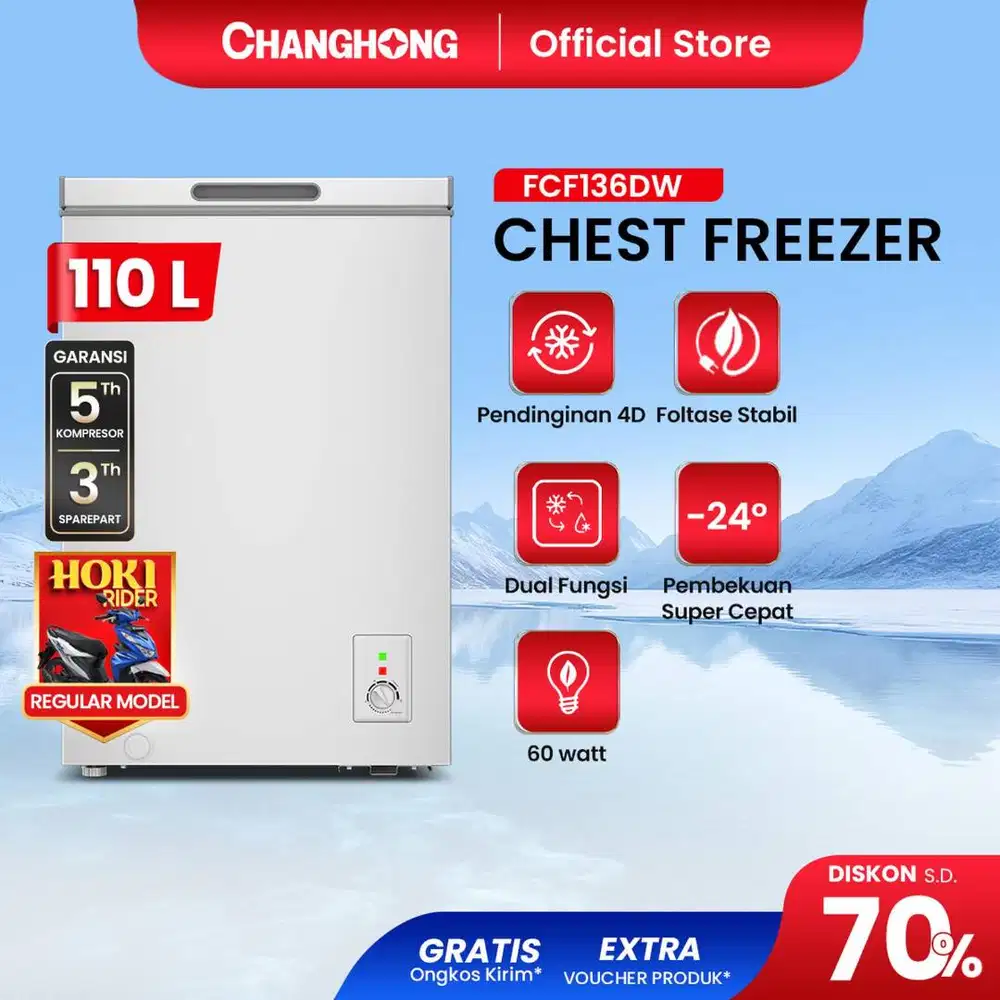 JUAL CEPAT - CHANGHONG Chest Freezer FCF 136DW [110 LITER]