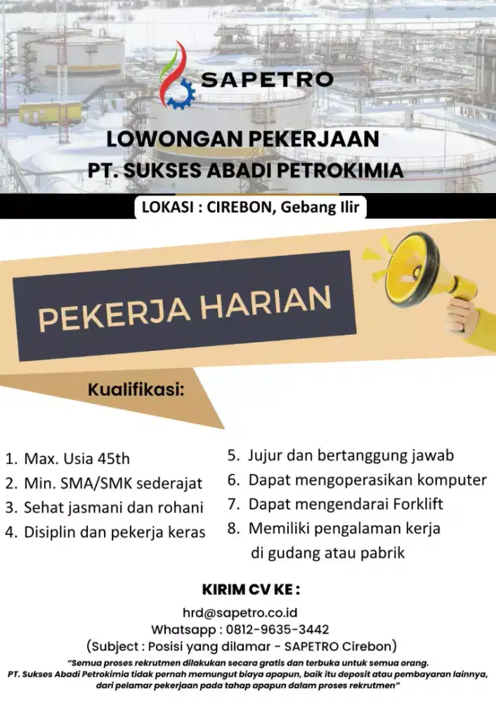 Pekerja Harian - Operasional