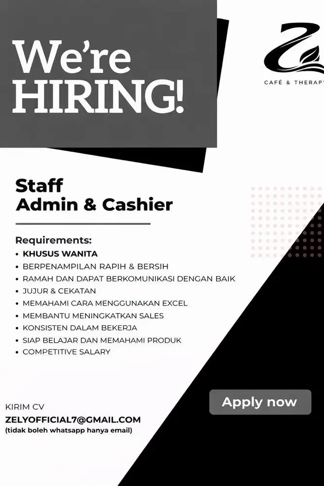 LOWONGAN STAFF ADMIN
