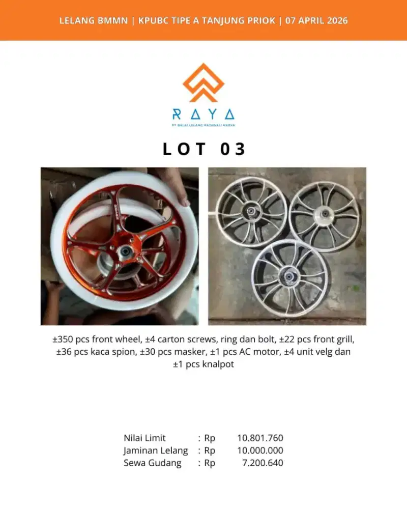 FRONT WHEEL, SCREWS. RING BOLT, FRONT GRILL, KACA SPION DLL