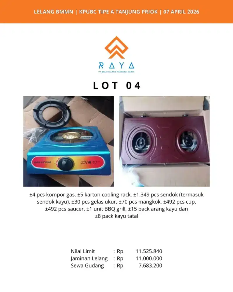 GAS STOVE, COOLING RACK, SENDOK, CUP, SAUCER DLL