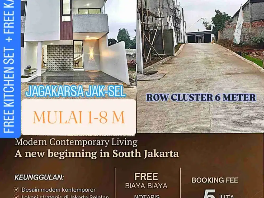 RUMAH FREE BIAYA² ALL IN CASH KPR DIJAGAKARSA JAKARTA SELATAN