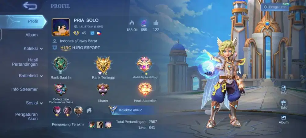 Jual akun mobile legend